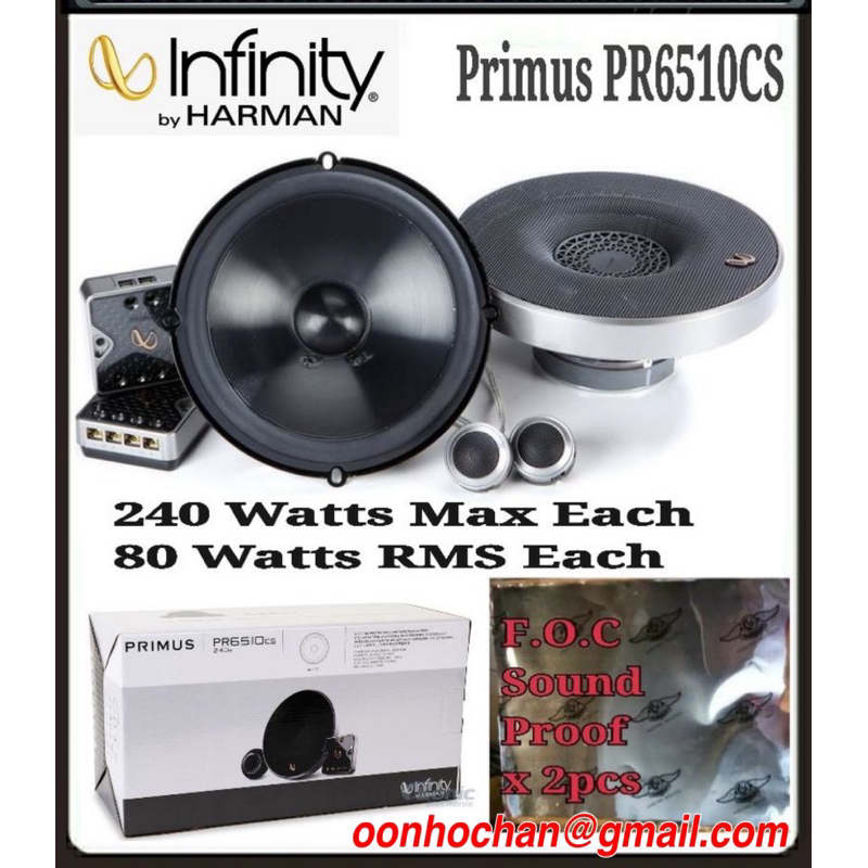 INFINITY PRIMUS PR6510CS PRIMUS SERIES 6-1/2” COMPONENT SPEAKER (80 ...