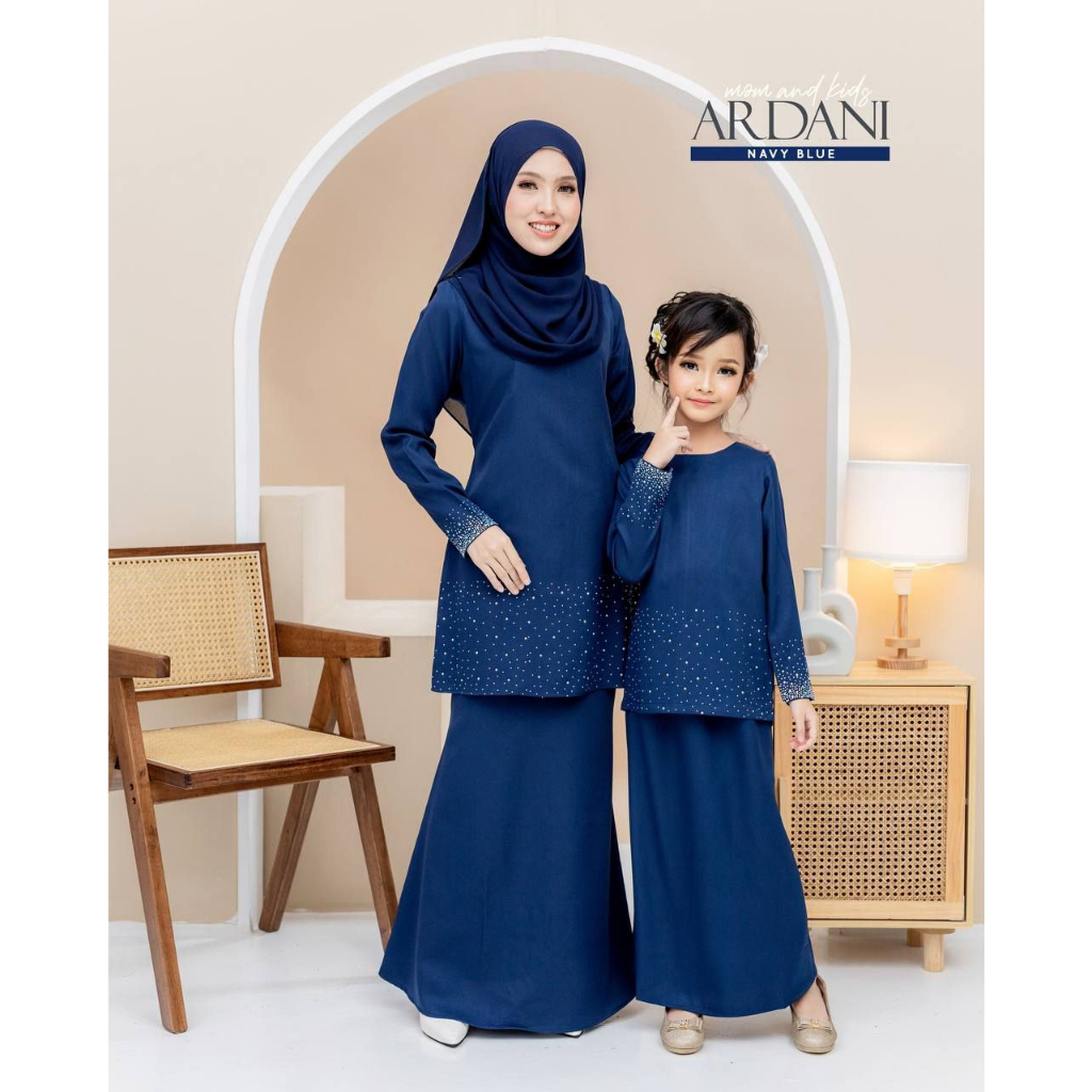 Baju Kurung Moden Navy Blue ( KURUNG MODEN ARDANI ) | Shopee Malaysia