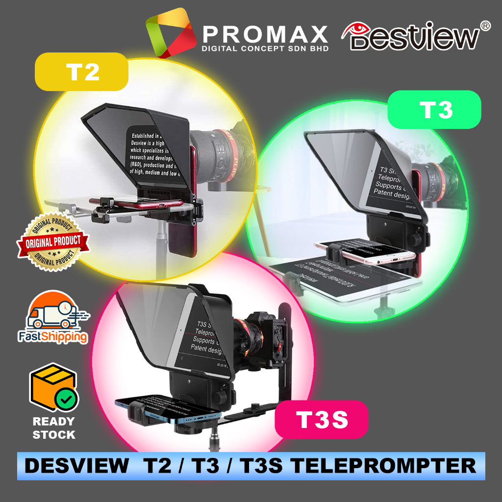 Besview Desview T2 / T3 / T3s Broadcast Teleprompter Smartphone/Tablet