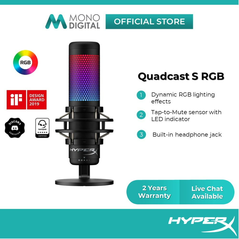 HyperX QuadCast /Quadcast S RGB Lighting USB Gaming Microphone for ...