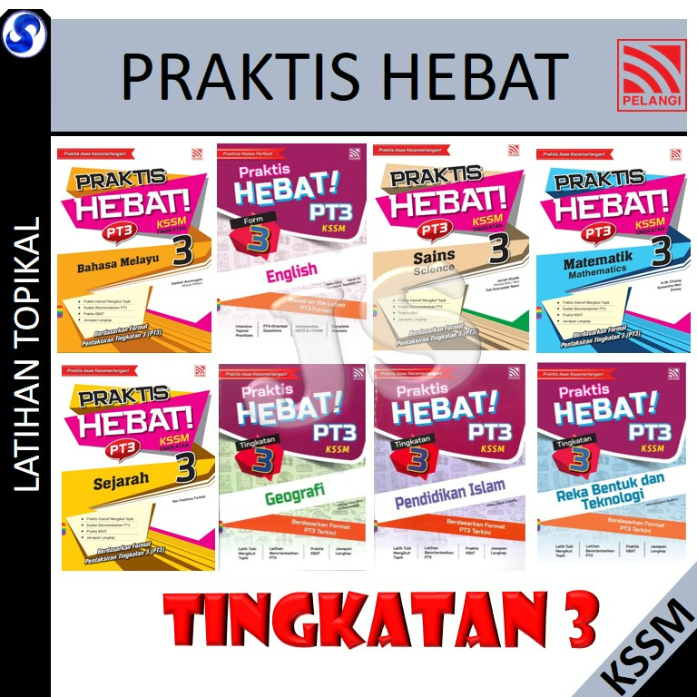 BUKU LATIHAN TINGKATAN 3 : PRAKTIS HEBAT PT3 TOPIKAL | B.MELAYU/ENGLISH ...