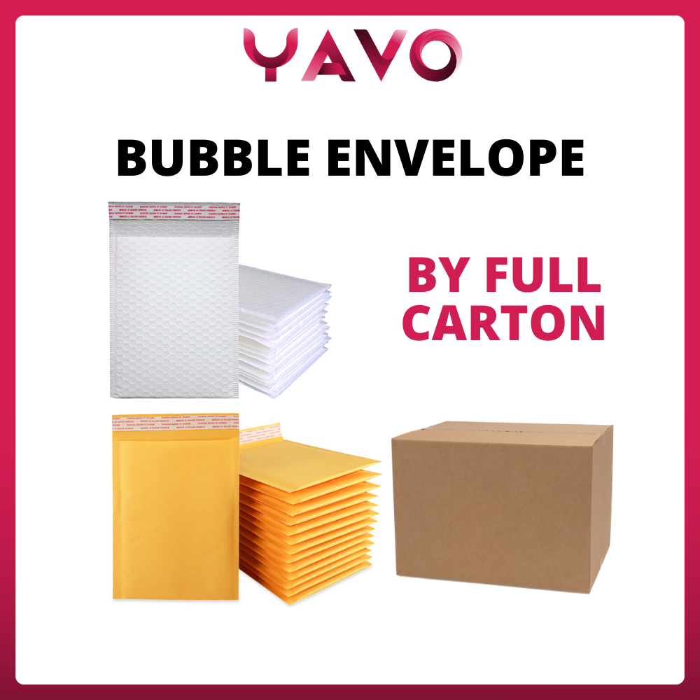 YAVO Bubble Envelope Full Carton Bubble Mailer White Matte Kraft