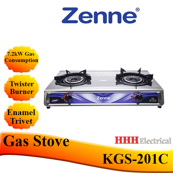 ZENNE GAS STOVE DOUBLE BURNER GAS COOKER KGS201C Shopee Malaysia