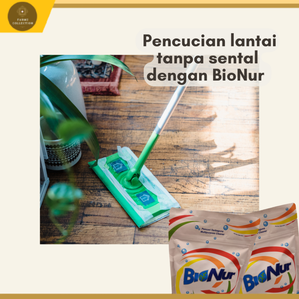 Pencuci Lantai Serbaguna Meja Tingkap Kaca Almari Bionur Serbuk Mop Kg