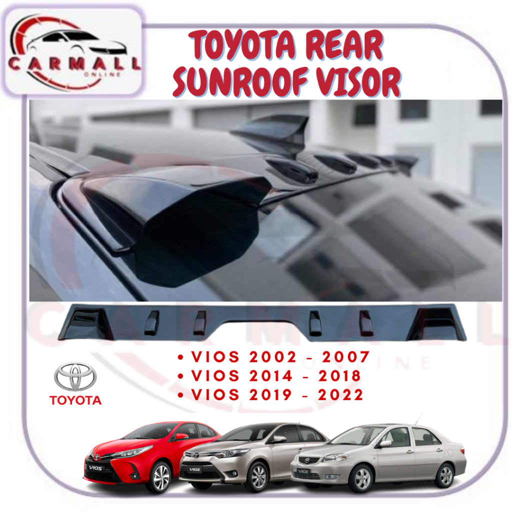 Toyota Vios 2002-2023 Rear Visor Sun Shield/Rear Windscreen Visor Shark ...