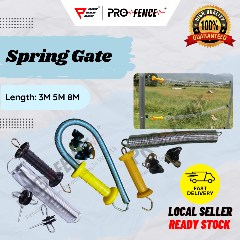 Pro Fence Spring Gate Set 3Meter 5Meter 8Meter Gate Handle Insulator ...