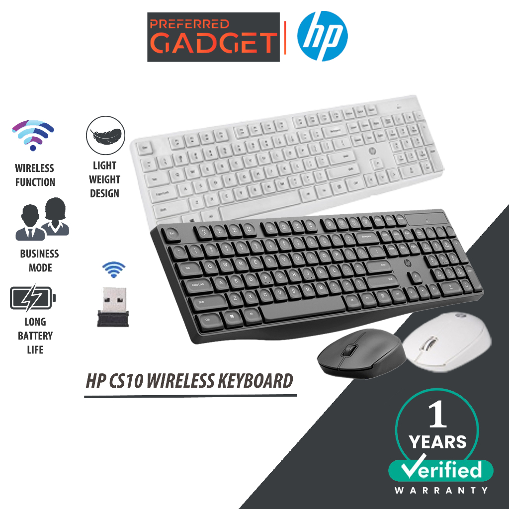 HP CS10 2.4G Keyboard Wireless Keyboard and Mouse Combo Set With 104