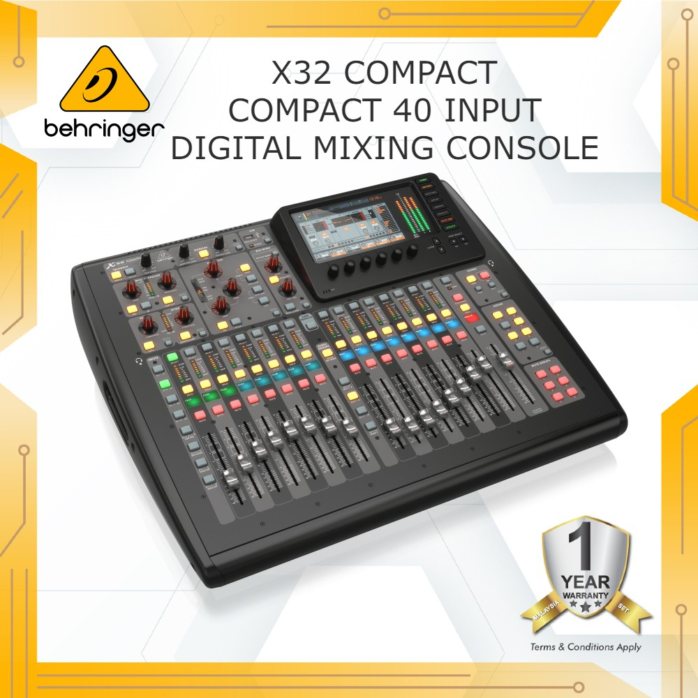 Behringer X32 Compact 40-Channel 25-Bus Digital Mixer 16 Mic Pre ...