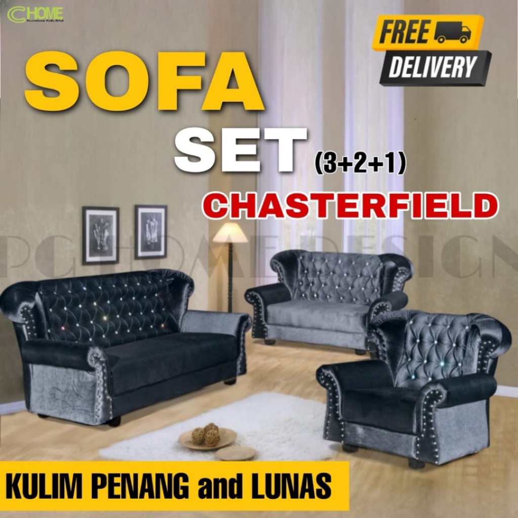 Chesterfield Couch 3 2 1