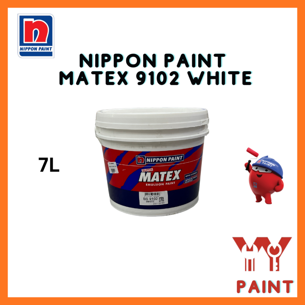 YY - 7L NIPPON Super Matex 9102 White Emulsion Paint | Shopee Malaysia