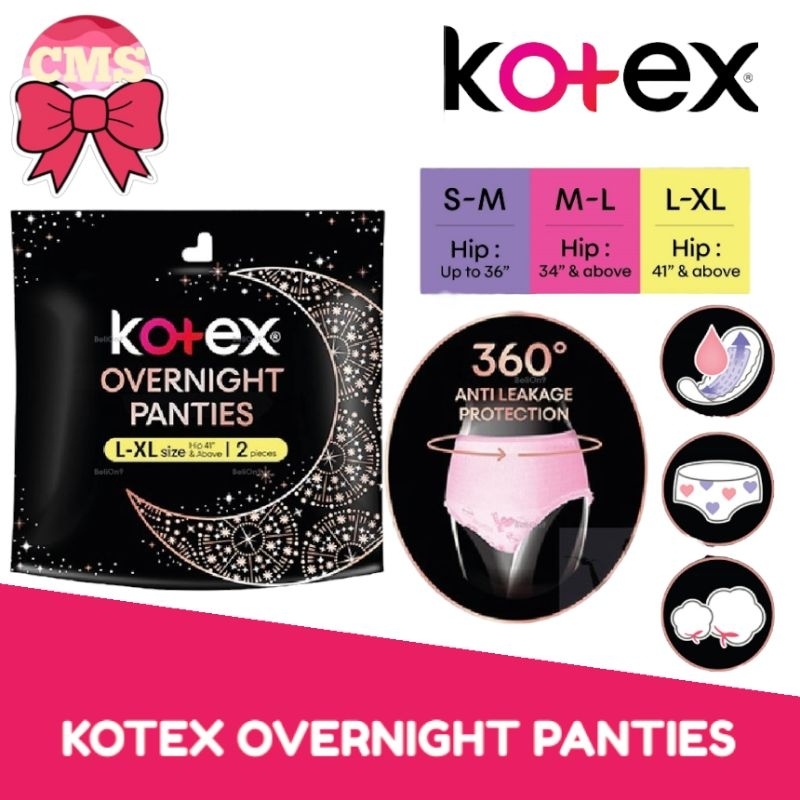 Kotex Overnight Panties - Size L-XL