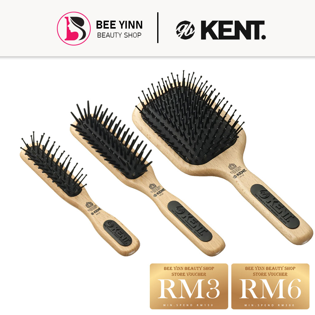 Kent Brush Taming Fine Pins Hair Detangle Brush / Beechwood Cushion