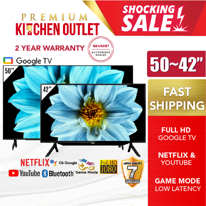 Sharp 50 Inch AQUOS Full HD Google TV 2TC50EG1X 42 Inch 2TC42EG1X