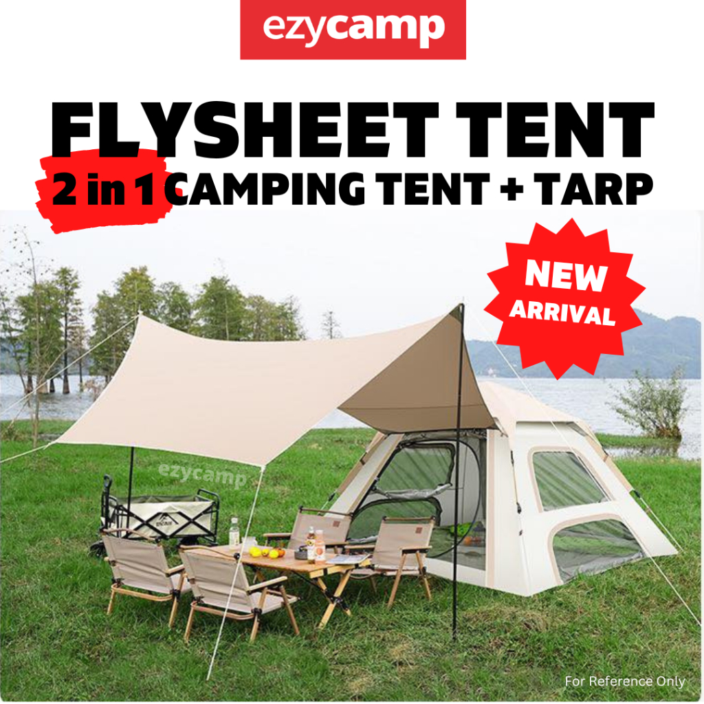 Flysheet Tent Camping Tent with Tarp kemah Sunshade Shelter Awning ...