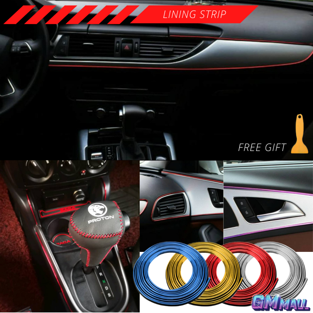 CAR AMBIENT LINING STRIP Dashboard Door Aircon interior Grid line Car