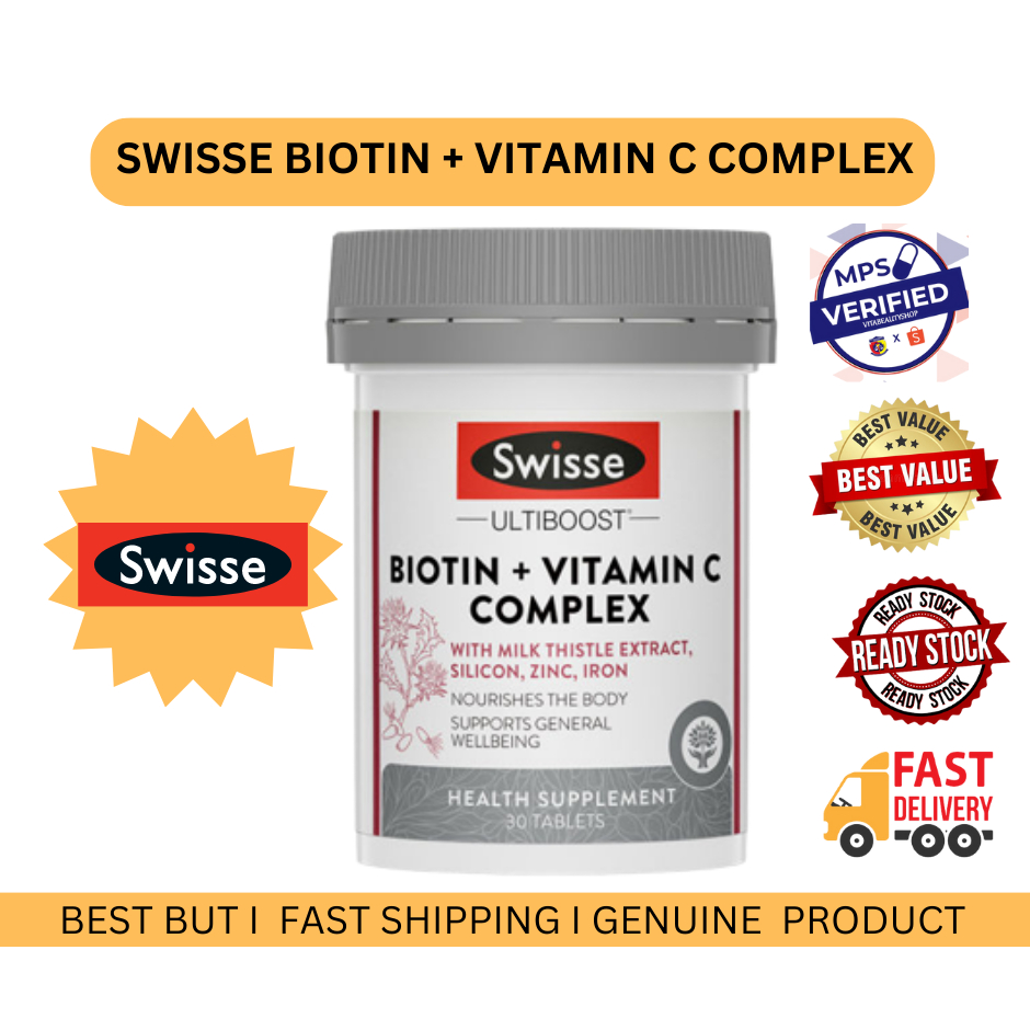 Swisse Ultiboost Biotin + Vitamin C Complex (30 Tabs) Shopee Malaysia