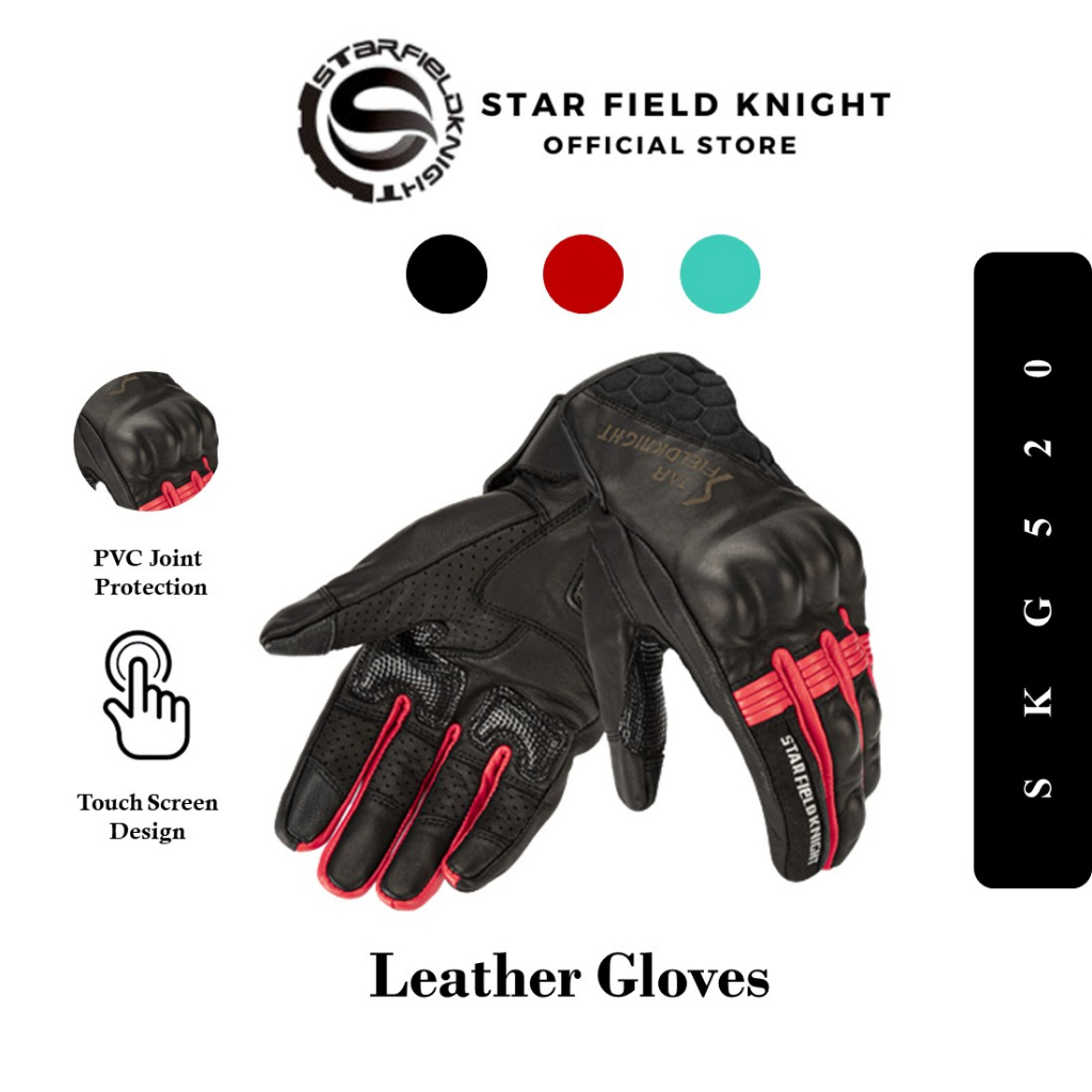 Star Field Knight SKG520 Premium Leather Riding Gloves Sarung Tangan ...