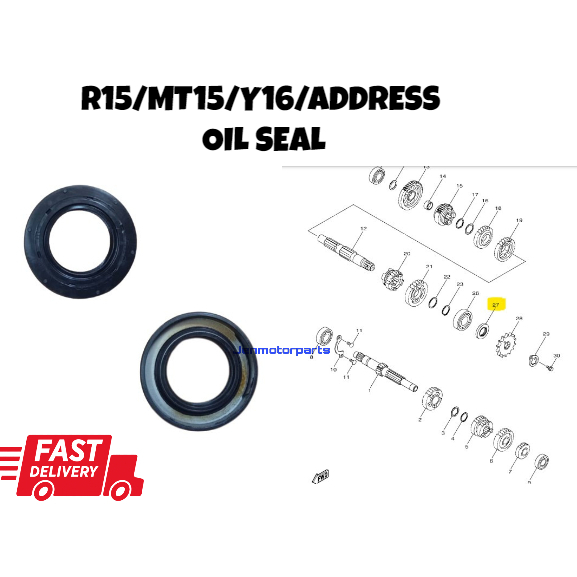 R15 MT15 Y16 ADDRESS OIL SEAL TRASNMISSION OIL SEAL GEARBOX (1PC ...