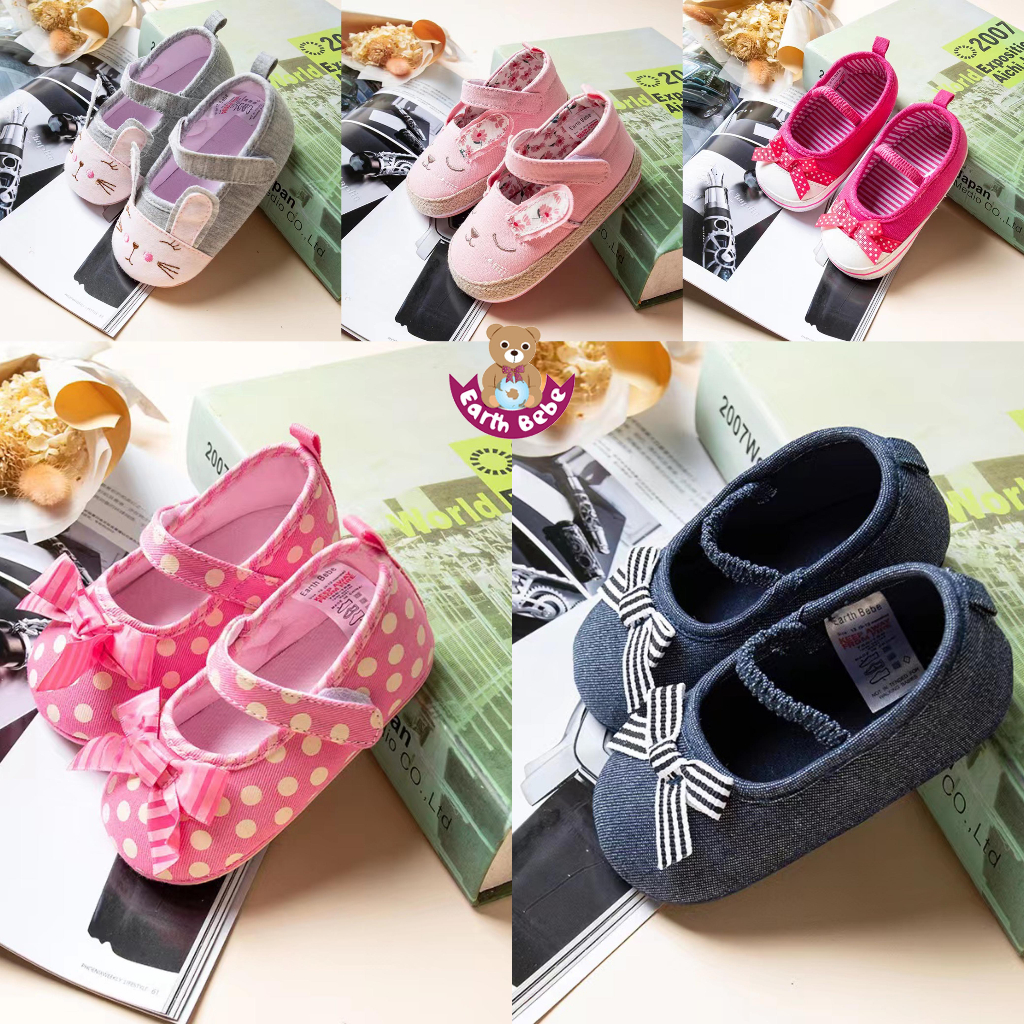 [EARTH BEBE] READY STOCK HIGH QUALITY BABY GIRL RUBBER SOLE PRE WALK ...