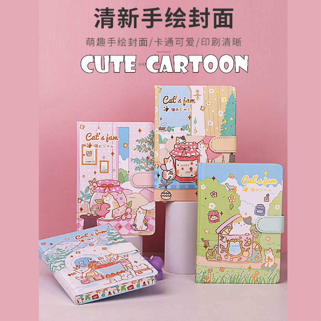 Notebook 32K Cute Cartoon Color Page Leather Notebook Planner Book ...