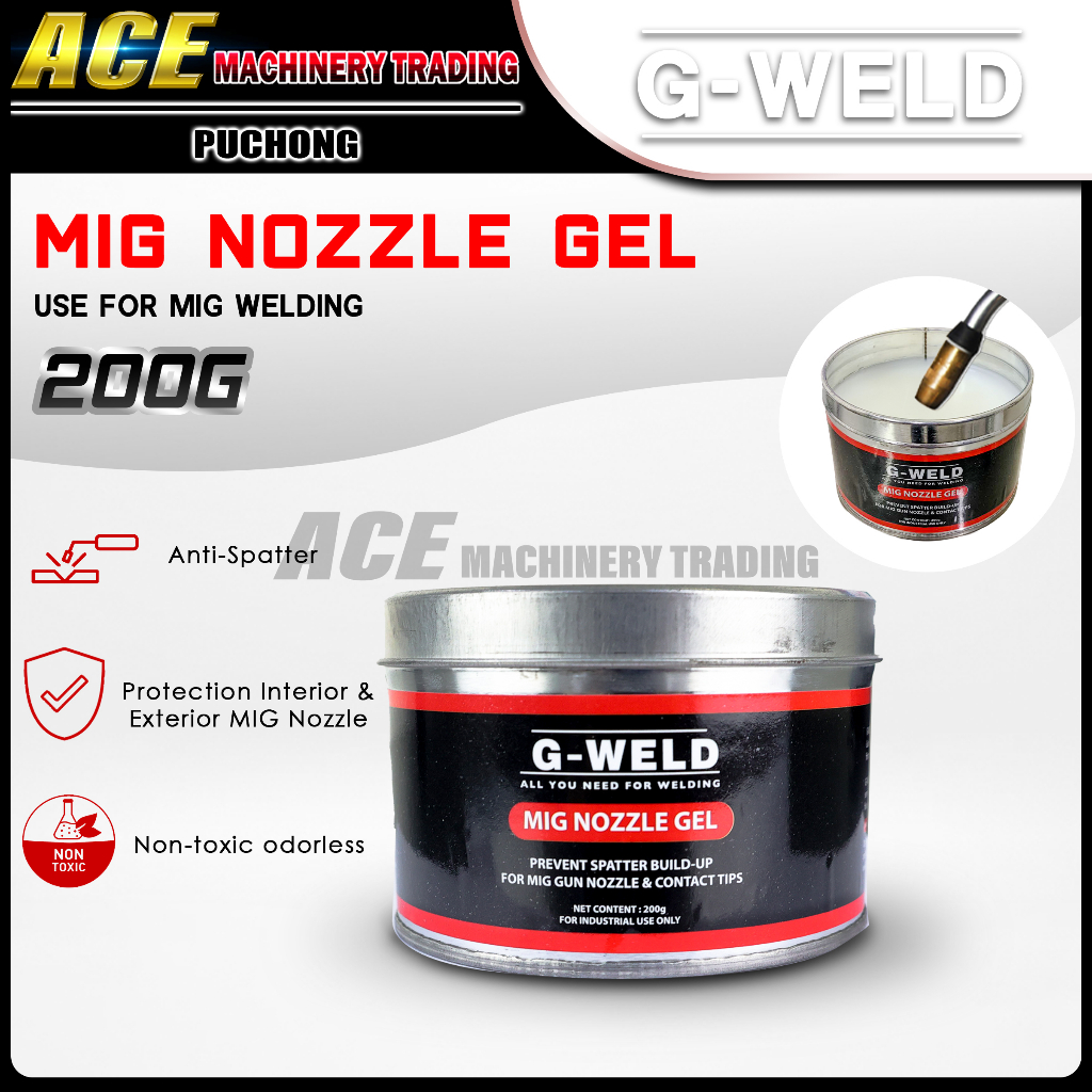[ GWELD ] MIG Welding Nozzle Gel 200g AntiSpatter MIG Torch Nozzles and Contact Kimpalan / for