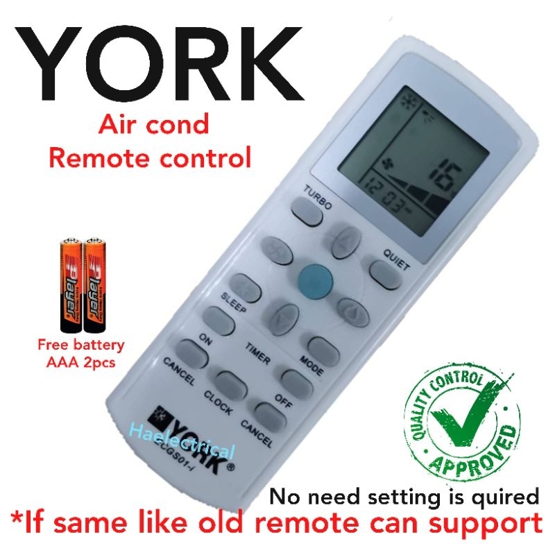 YORK air cond remote control (selected model) Shopee Malaysia