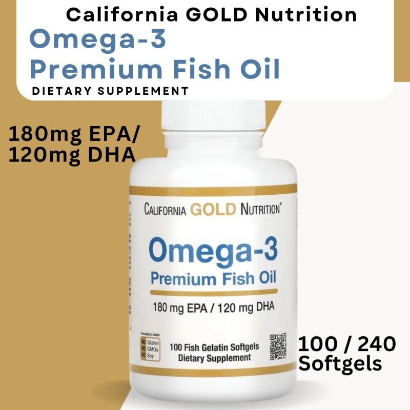 California Gold Nutrition Omega-3 Premium Fish Oil 180 EPA / 120 DHA ...