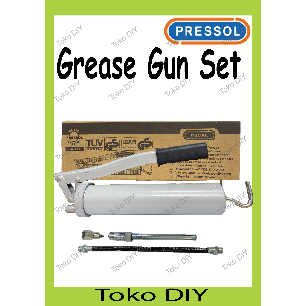 PRESSOL Manual Grease Gun Hand Lever Pump Flexible Hose Germany