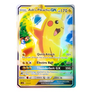 Ash Pikachu Gx Card  ptcg rare pokemon tcg card free ( card and ) |  Shopee Malaysia