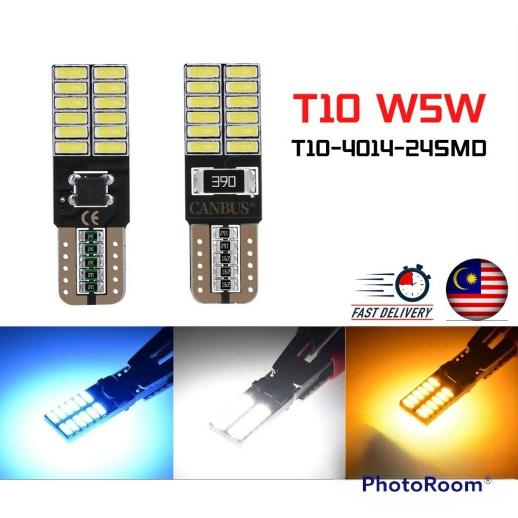 Super Bright T10 LED W5W 24smd Canbus Tail Light T10 Bulb License Plate  Dome Door Side Lamp Turn Signal Bulbs