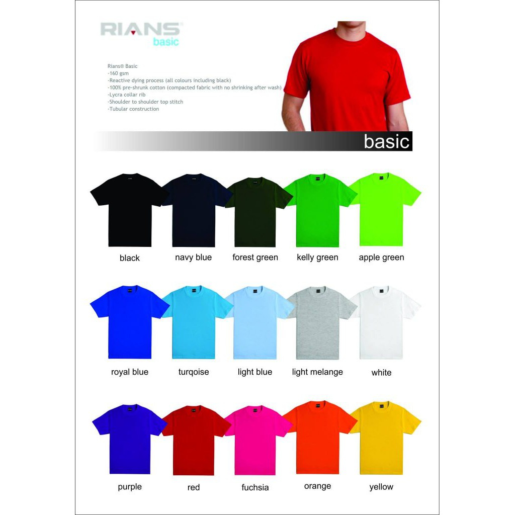RIANS T Shirt Cotton Kosong Dewasa A Shopee Malaysia