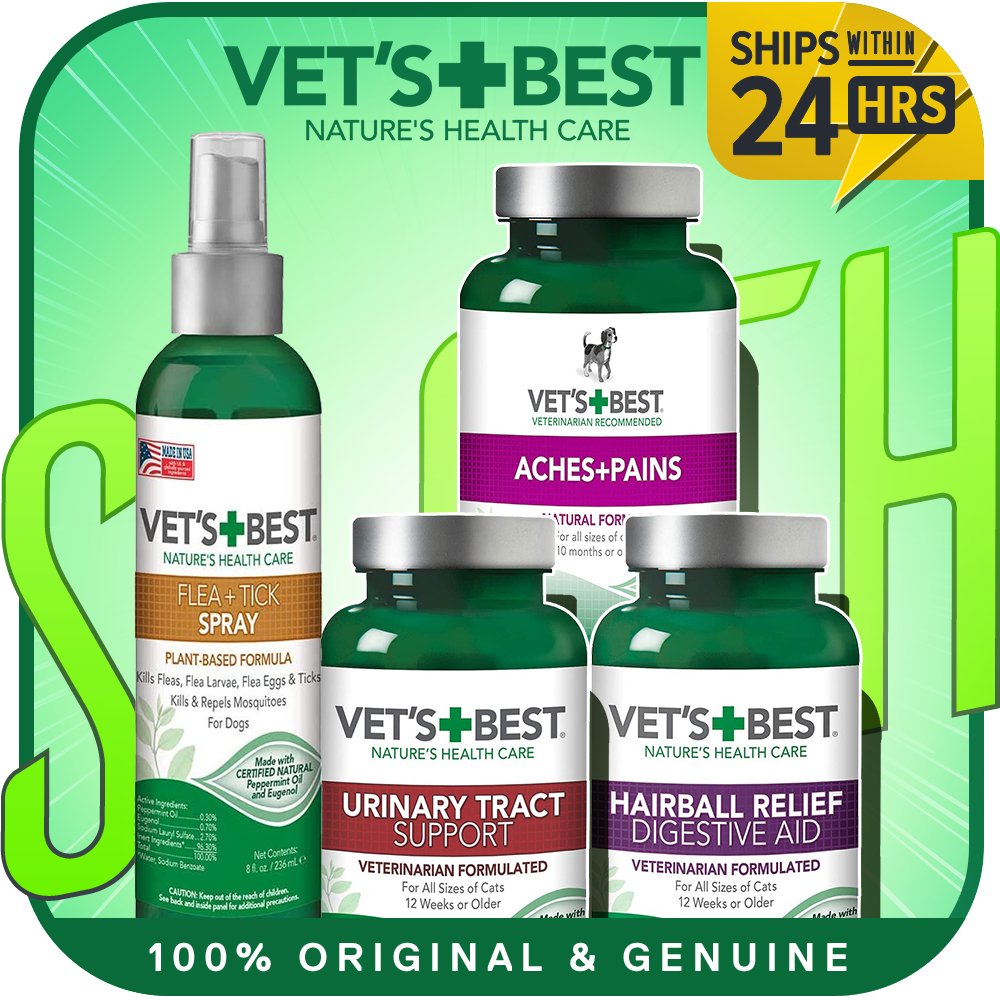 Vet's Best Cat Hairball Relief Urinary Tract Support Dog Aches