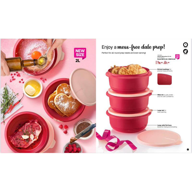 Tupperware Ultimate Mixing Bowl 2.0L 3pcs | Shopee Malaysia
