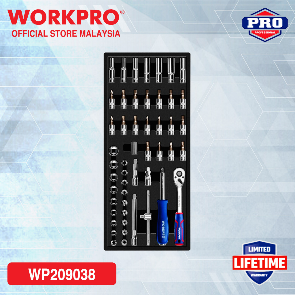 WORKPRO Drawer DR. Socket Tool Set (50 Pcs 1/4