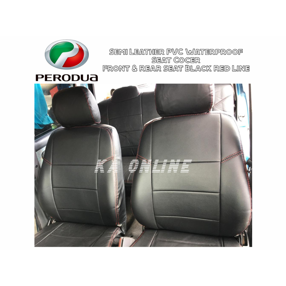 PERODUA Semi Leather PVC Seat Cover Waterproof with 0.8cm Sponge Kulit
