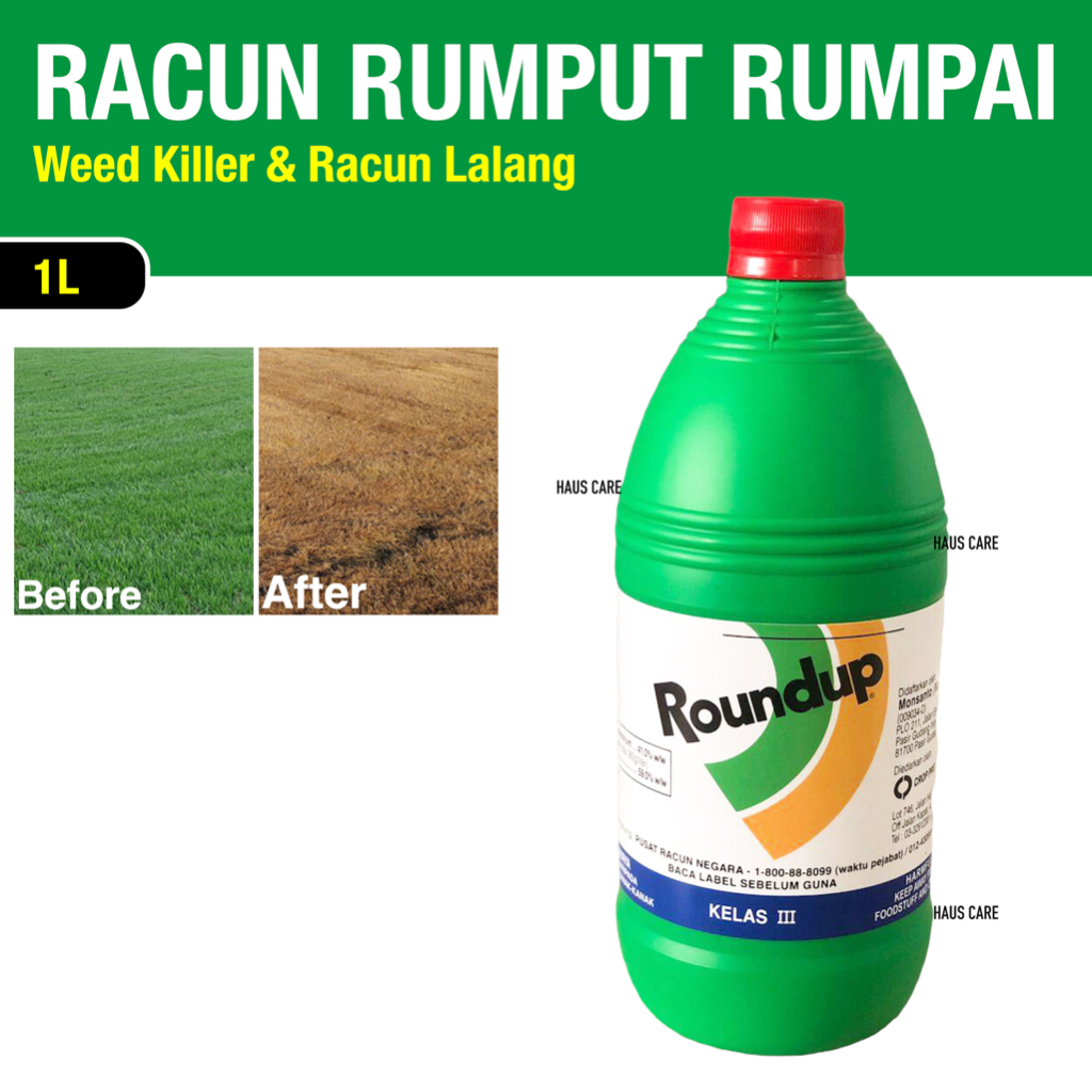 1L Roundup Glyphosate 41 Weed Killer (Racun Rumput Lalang/Ubat rumput