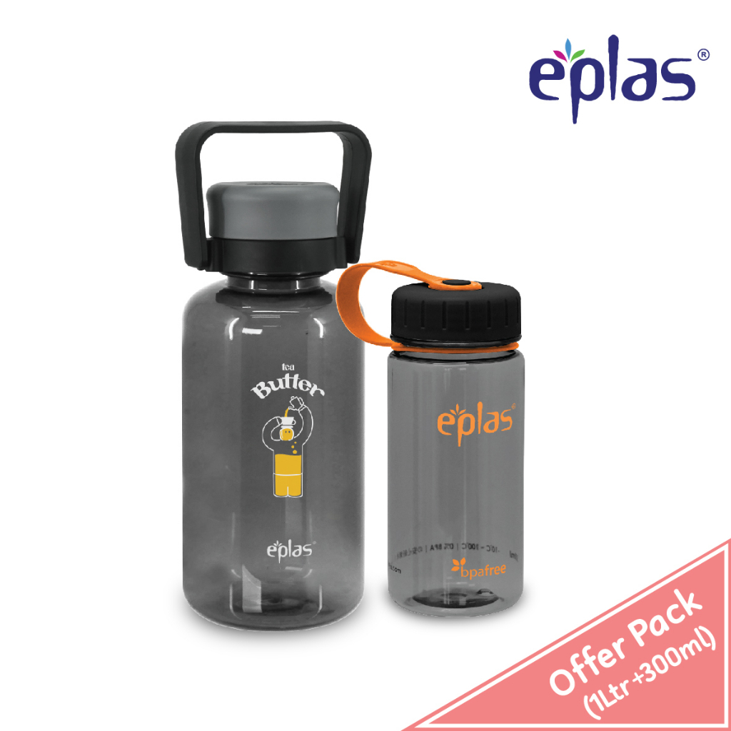 elfbar nachfüll pod läuft aus EPLAS OFFER PACK 2 In 1 300+1000ml Water Bottle Set, Drinking Tumbler,  Botol Air, BPA Free, EGCP-1000BPA/EGP-300BPA