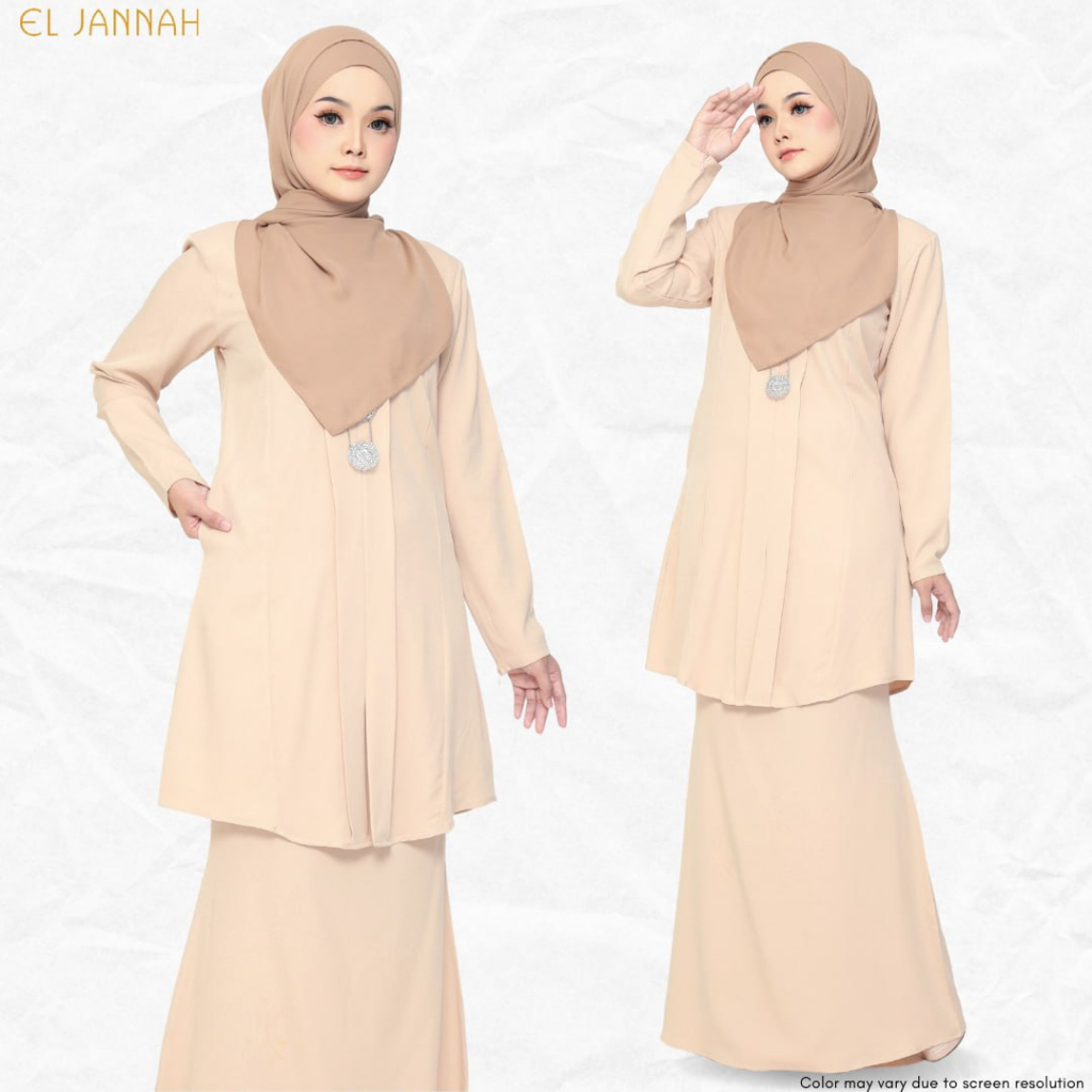 Kebaya Labuh FELICIA 3.0 Nude Champagne Kebaya Labuh Nursing Friendly ...