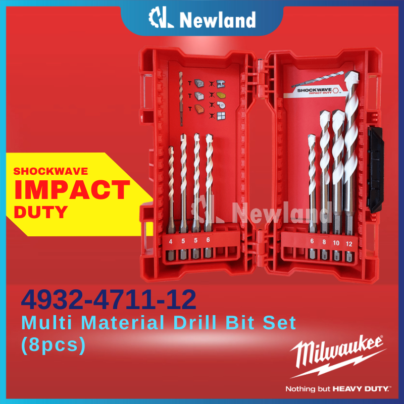 Milwaukee Multi Material Drill Bits Set (8pcs) 4932471112 Shopee
