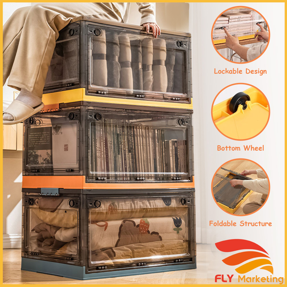 Portable Transparent Storage Box Foldable Storage Multipurpose