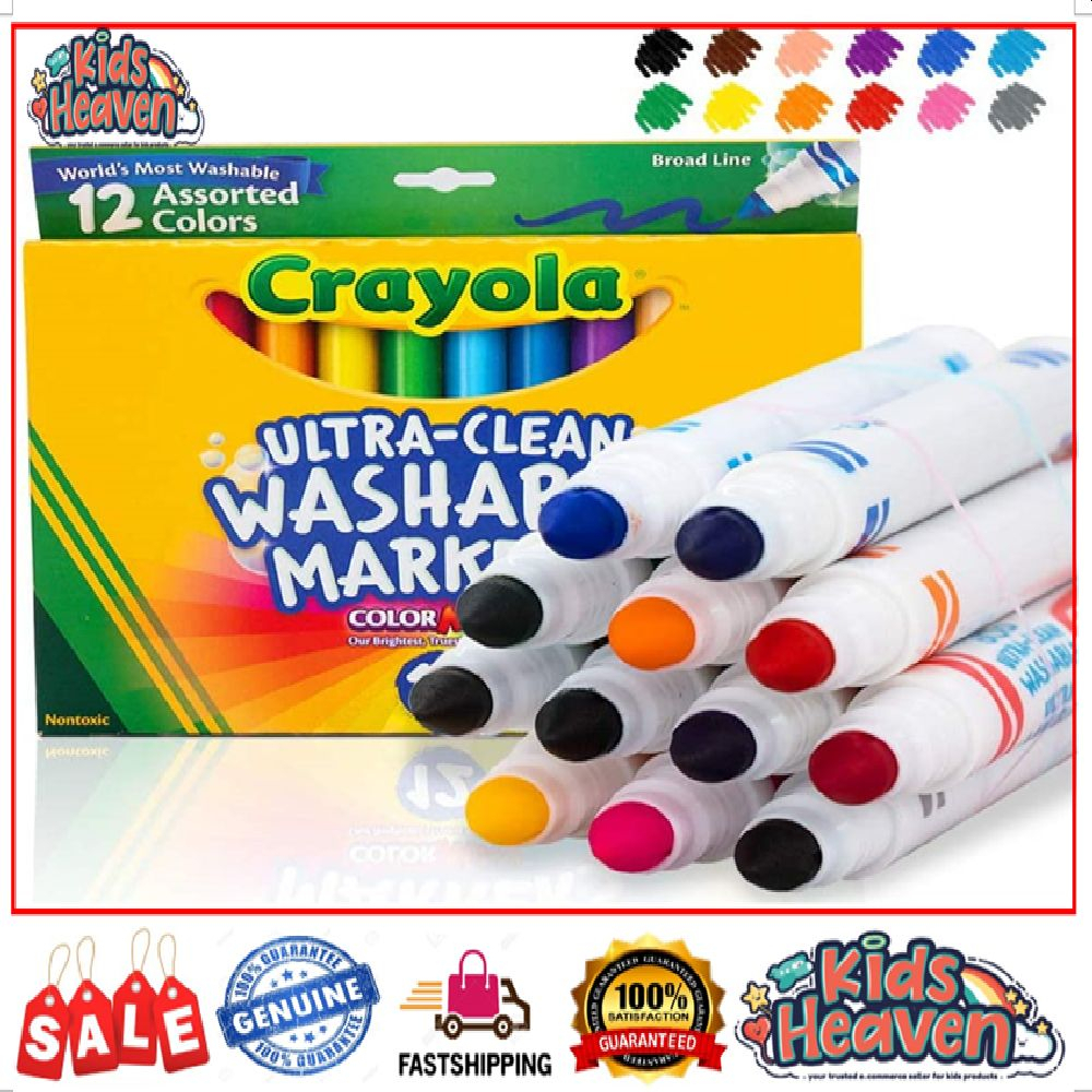 Crayola Ultra Clean Washable Markers Fine Line Broad Line 10 12  24 40 counts) Original