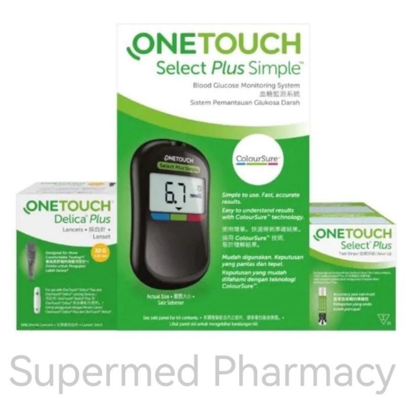 One Touch Select Plus Simple Meter (2x25's Strips, 100's Lancet ...