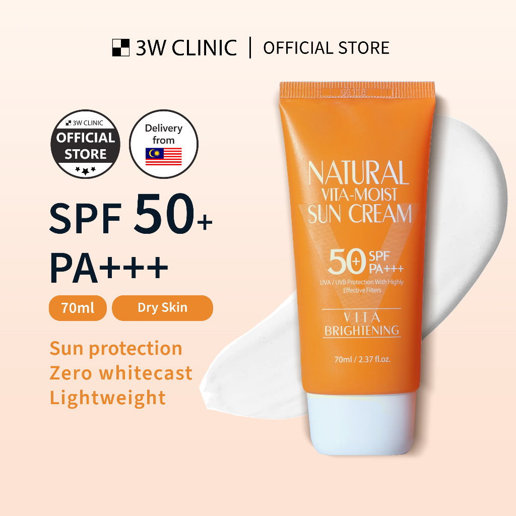 3W Clinic Sunscreen Vita Moist Natural Sun Block Brightening SPF50+ PA ...