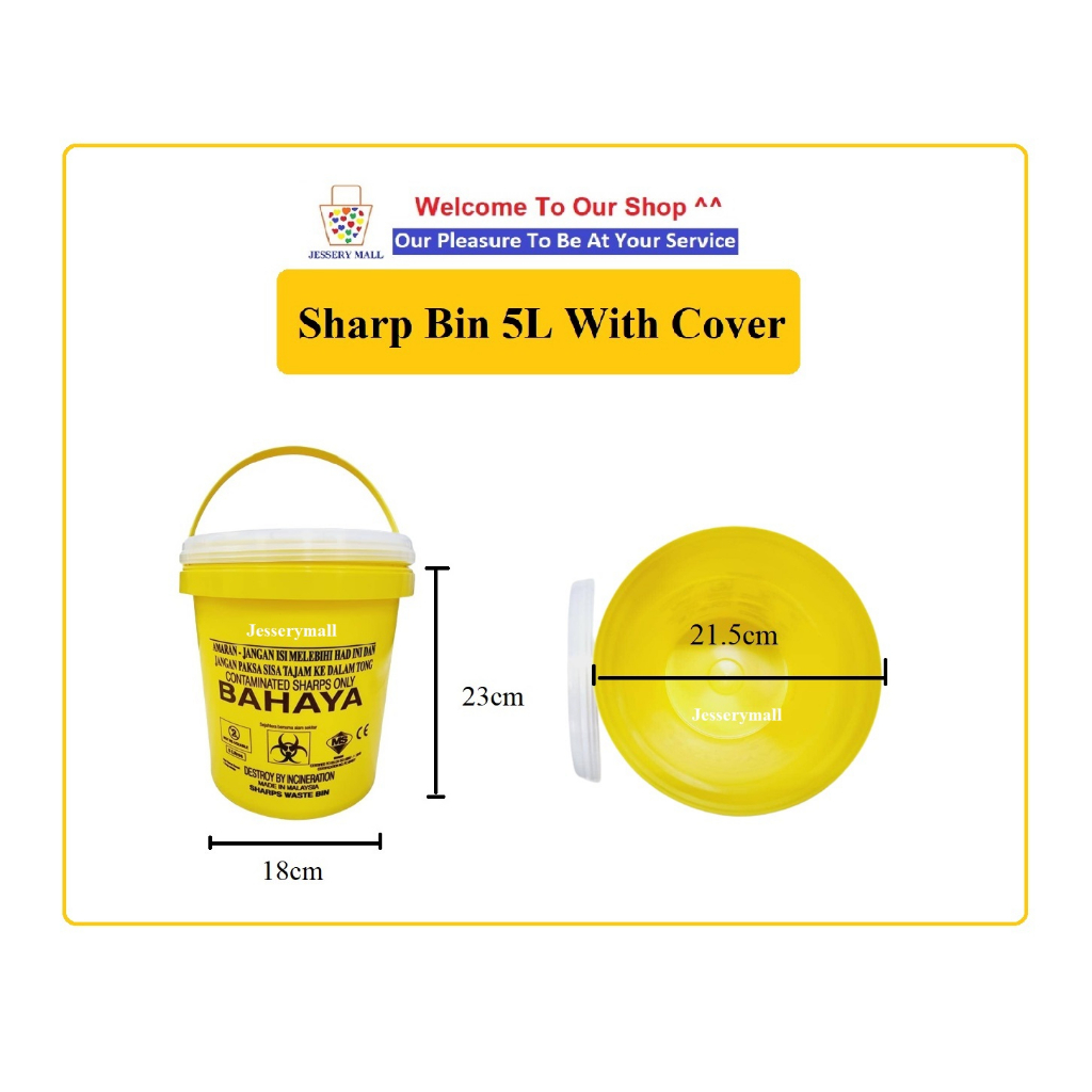 Sharp Bin 5L With Cover (Packing: 1pc / 2pcs) | Shopee Malaysia