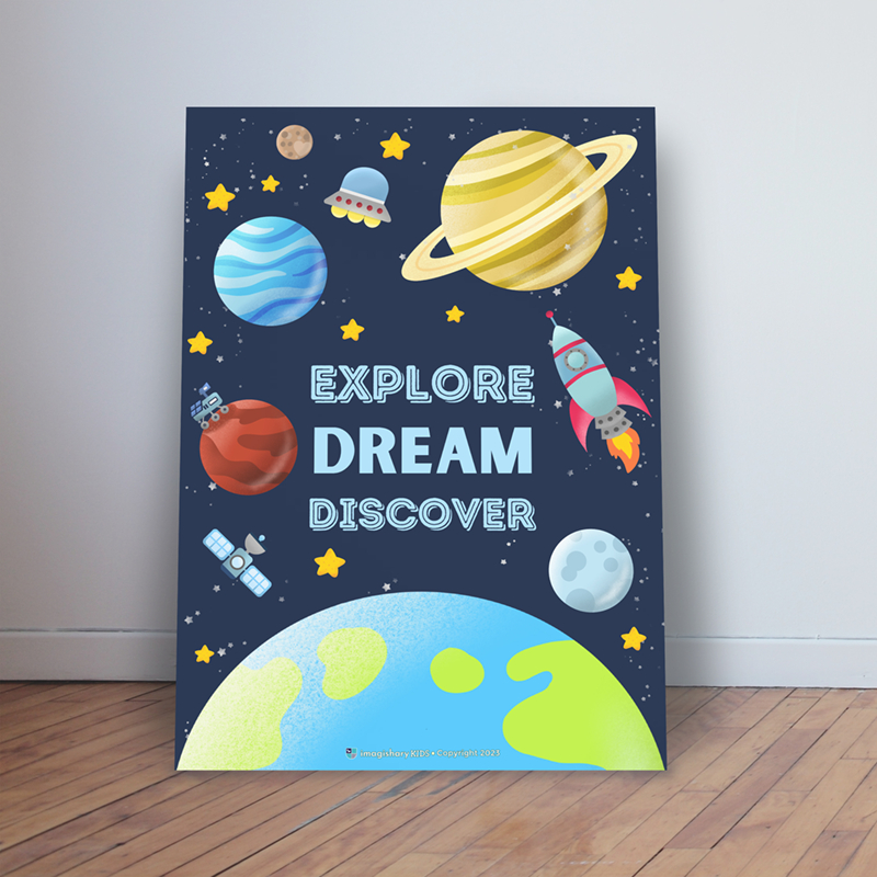 IMAGISHARY KIDS Wall Art : Inspirational Quote Explore Dream Discover ...