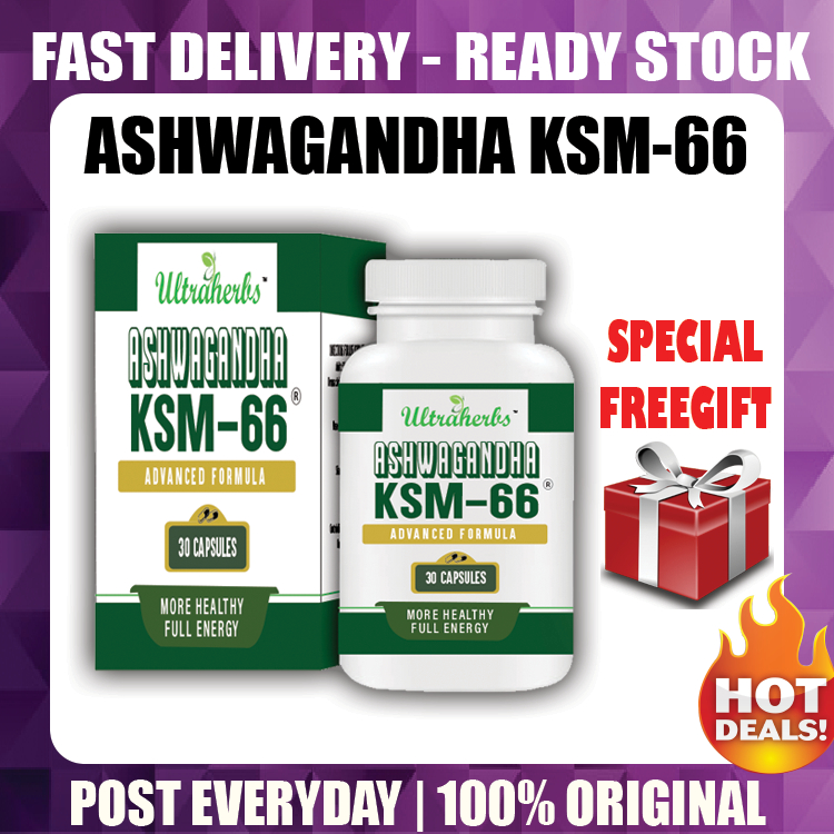 Ksm 66 Ashwagandha 100% Original HQ KSM-66 Murah Aswagandha Ashwaganda Ashvagganda Free Gift