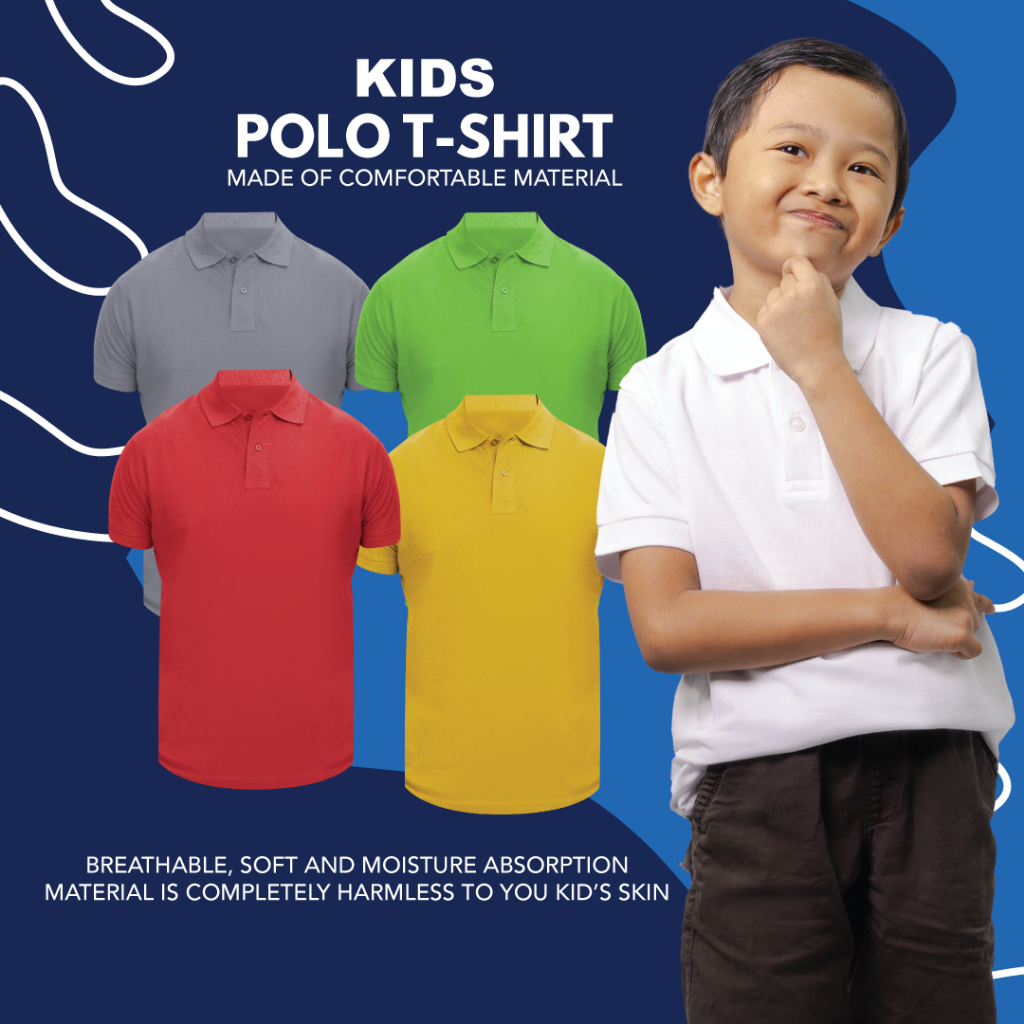 Kids Plain Polo Shirt Boy Girl Polo Shirt Children Sport Outfits 1 to 14 Years Old Ready Stock 100 Cotton Polo Shopee Malaysia