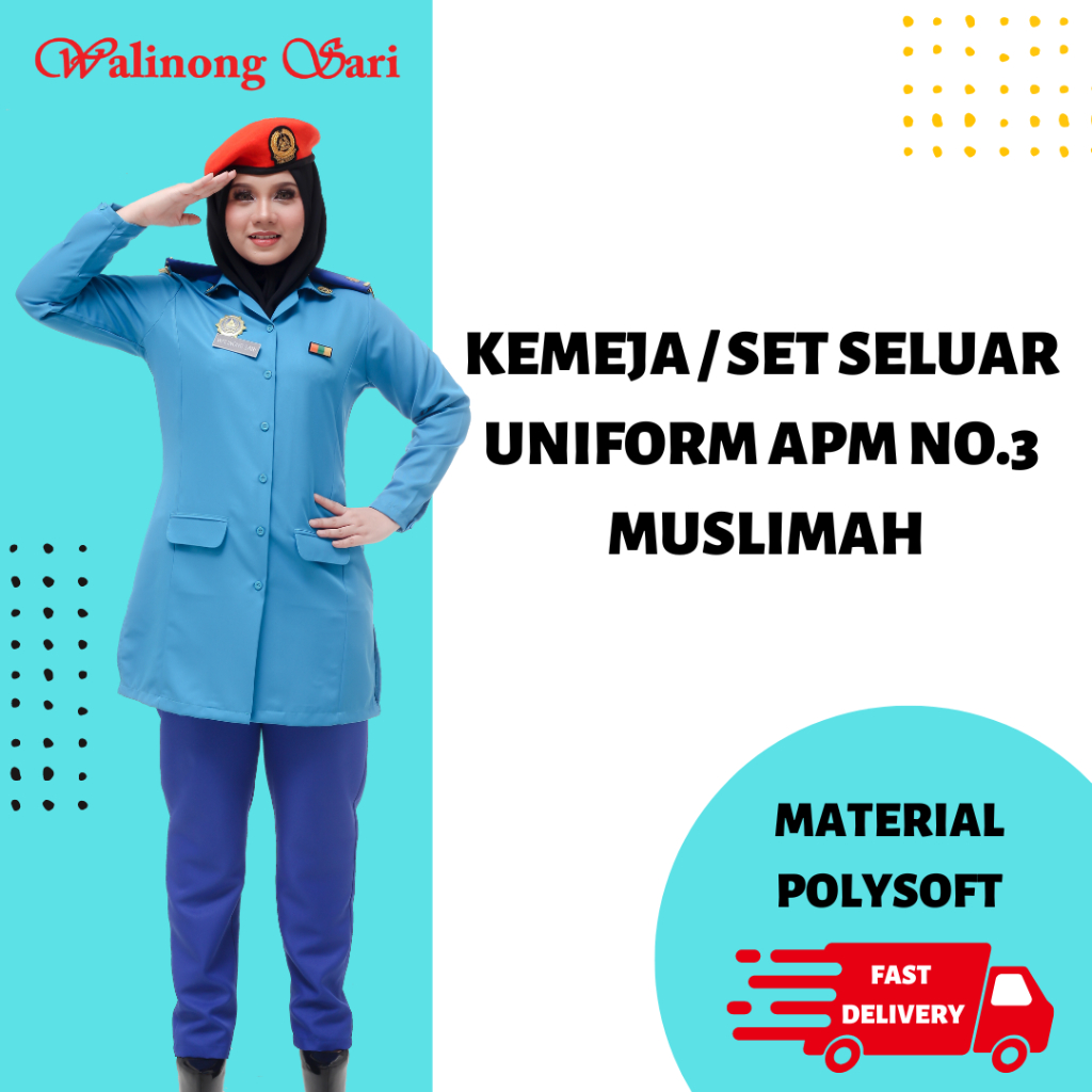 Kemeja APM No.3 Lengan Panjang Shopee Malaysia