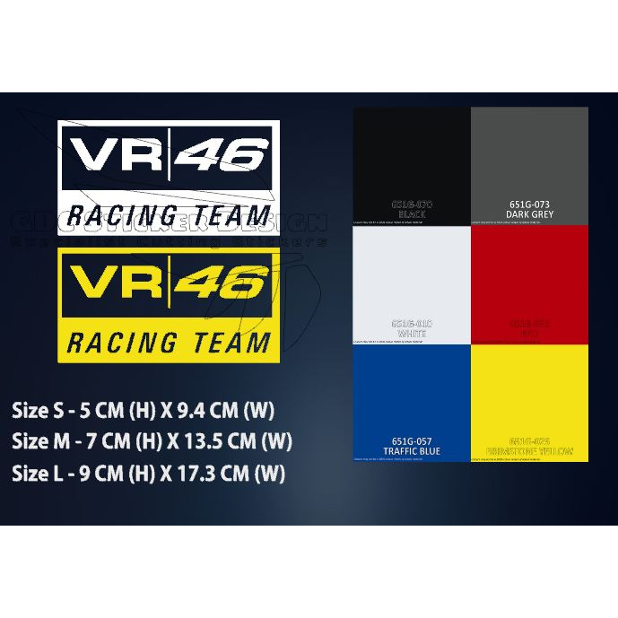 STIKER MOTOR / MOTORCYCLE STICKER / VR46 Racing Team / VR46 / Valentino ...