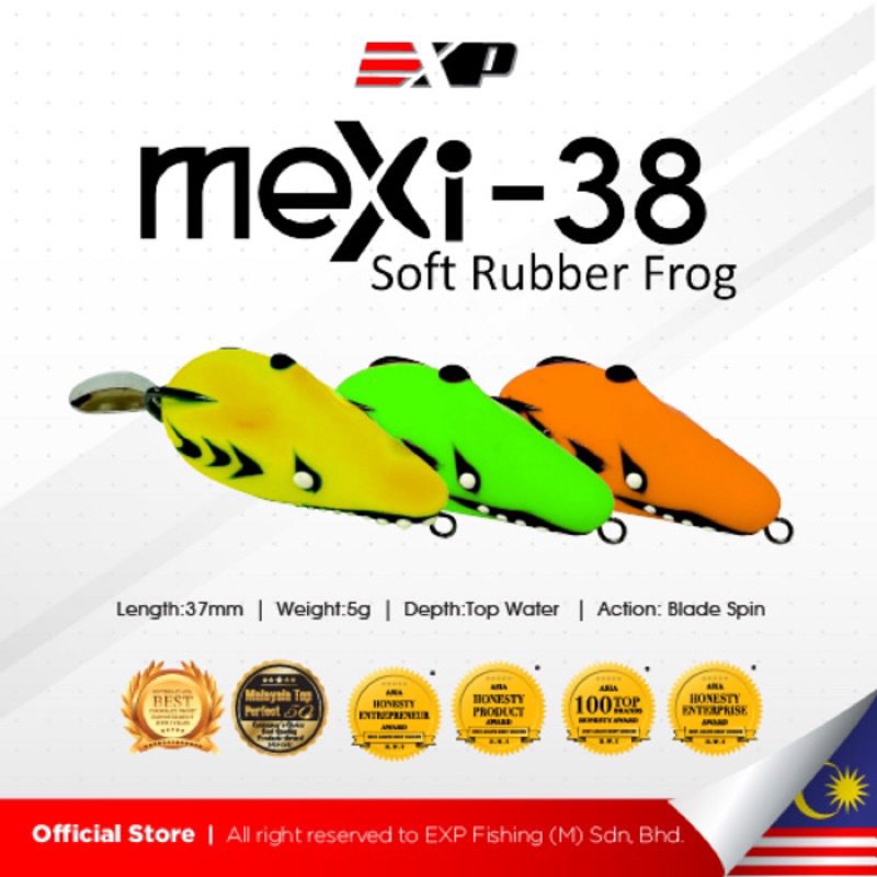 EXP Mexi 38 Soft Rubber Frog Expert for Snakehead Hunter for Haruan ...